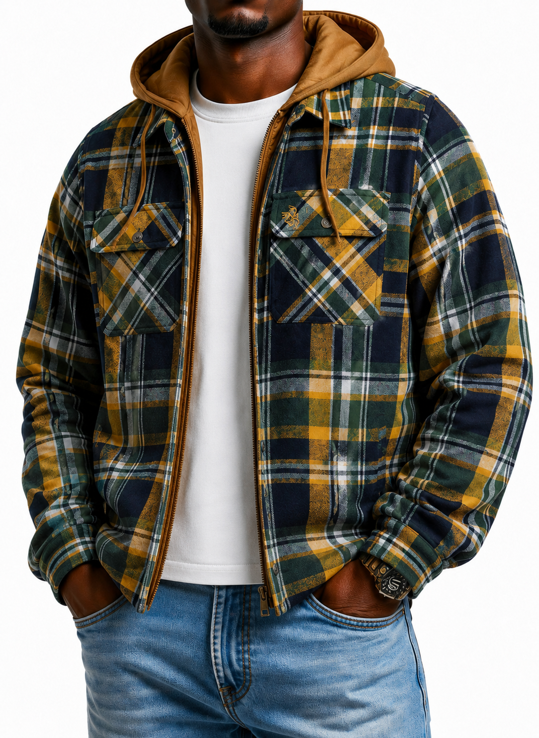Men's Maplewood Hooded Flannel Shirt Jacket