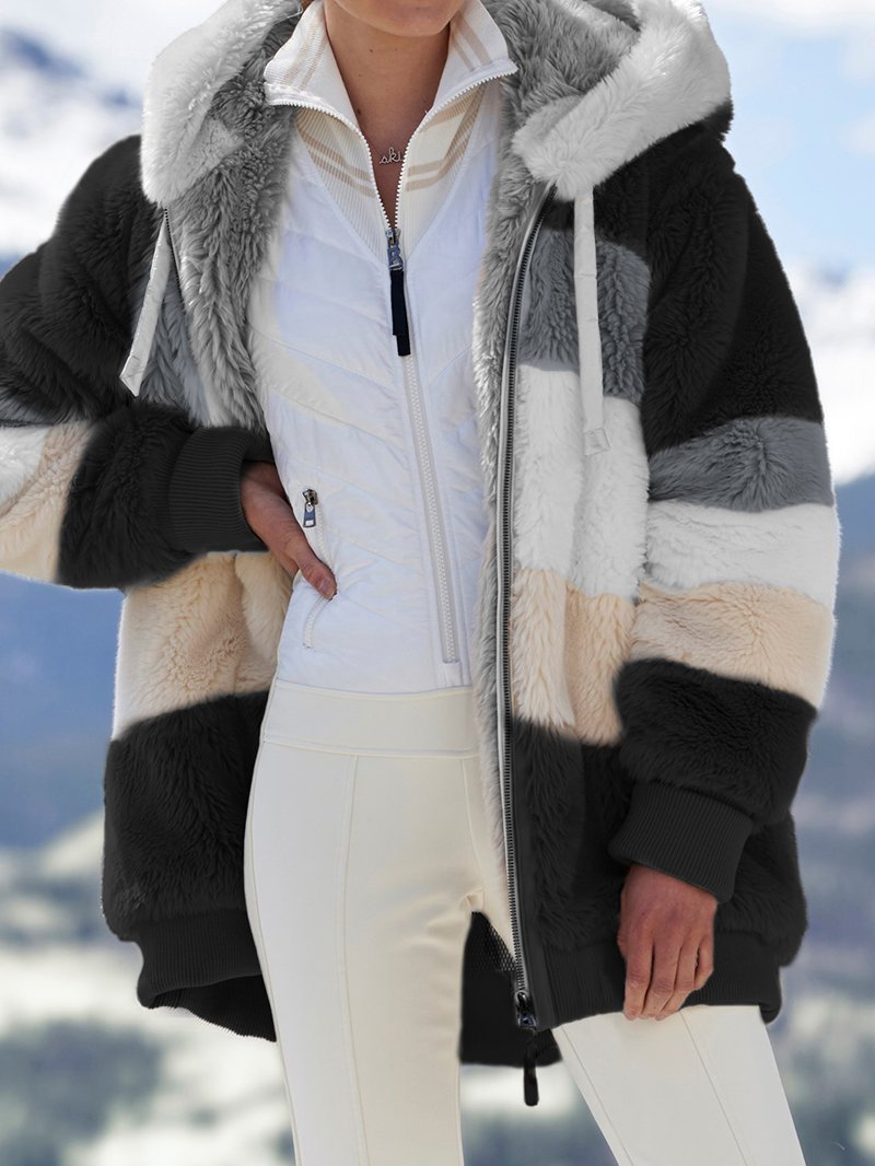 Clearance Sale🔥Limited-time 50% off🔥 Alessia Plush Hooded Zipper Coat
