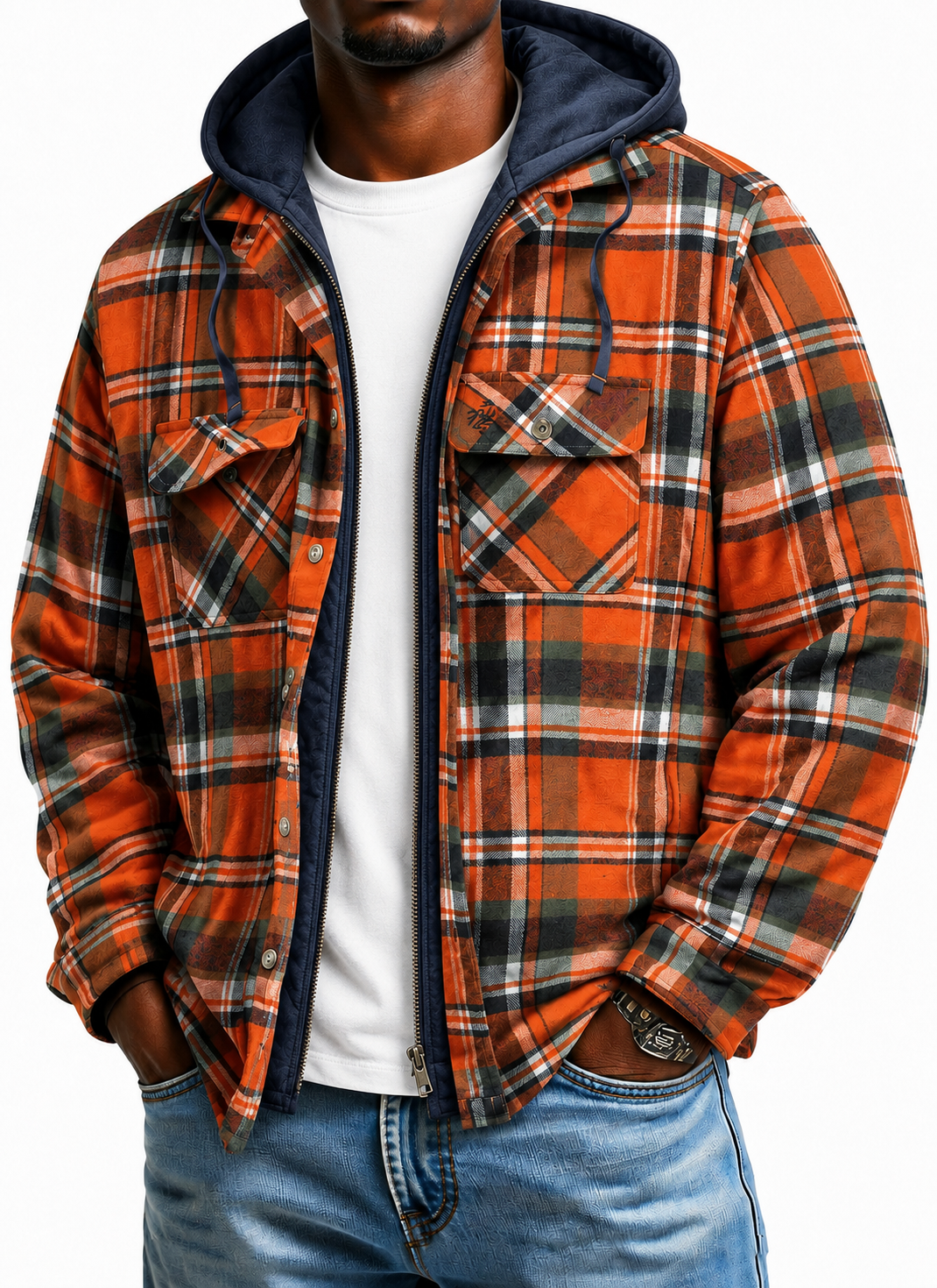 Men's Maplewood Hooded Flannel Shirt Jacket