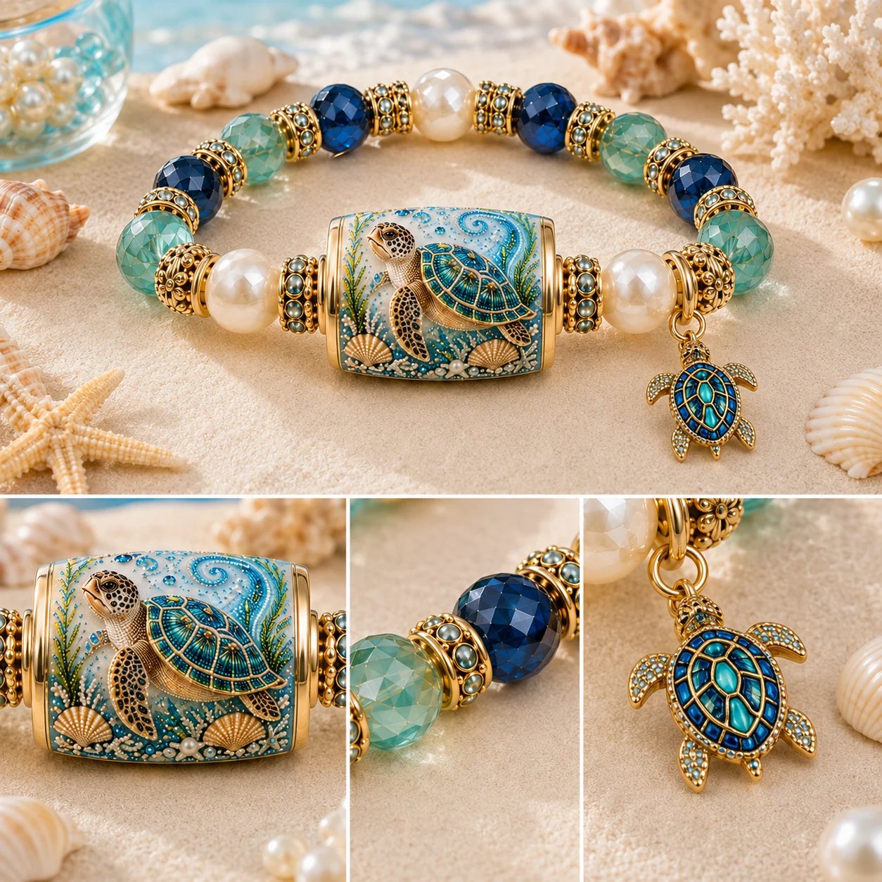 🔥Last Day 50% OFF - 🌊 Ocean Guardian Bracelet Collection | 7 Marine Creature Designs, Gemstone-Style Beads & Matching Sea Charms 🐚✨