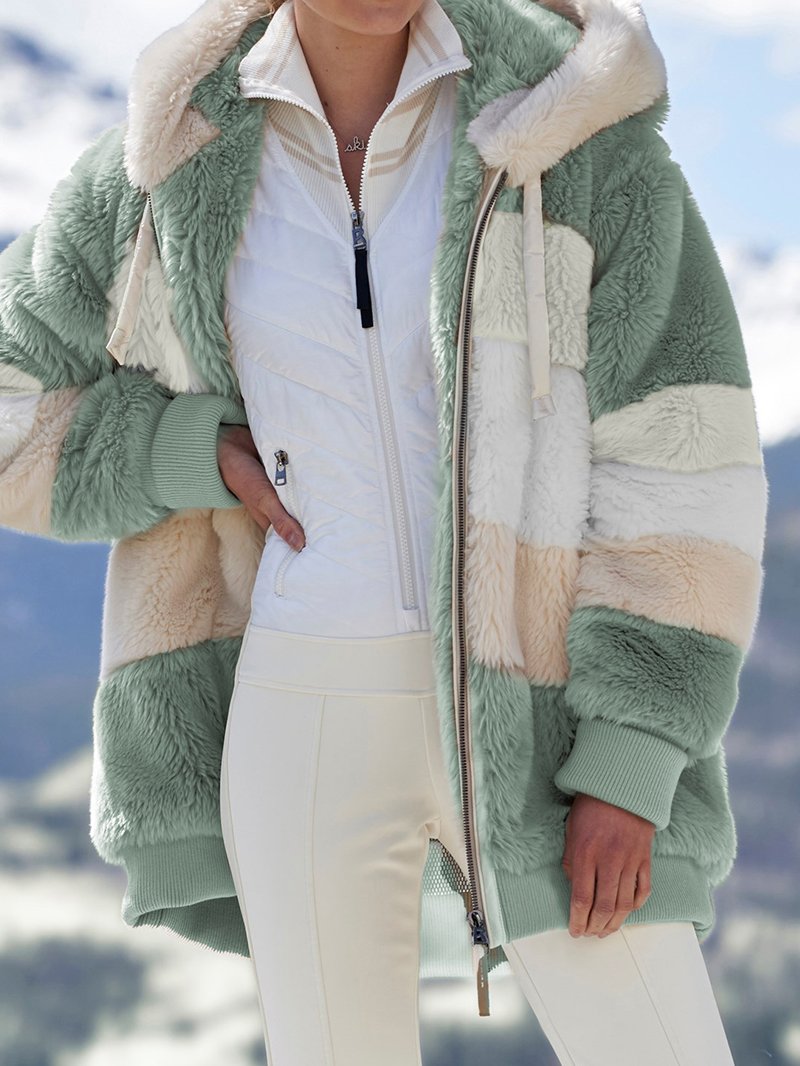 Clearance Sale🔥Limited-time 50% off🔥 Alessia Plush Hooded Zipper Coat