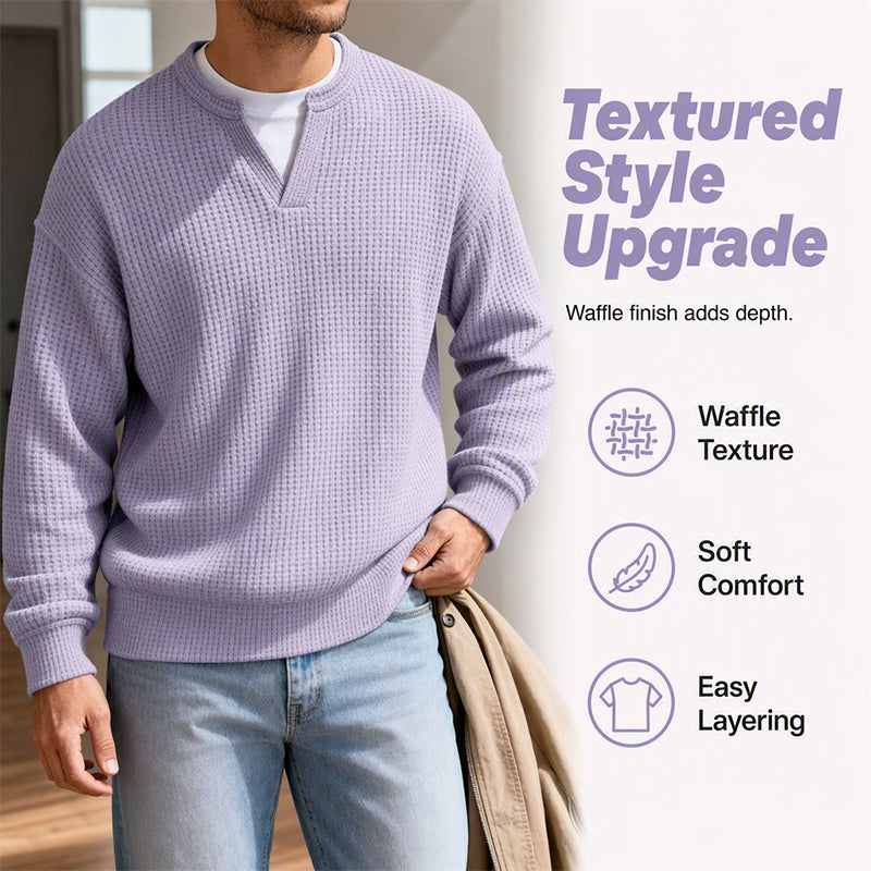 ⏰ Last Day 69% Off 🔥Layered Comfort Waffle Tee