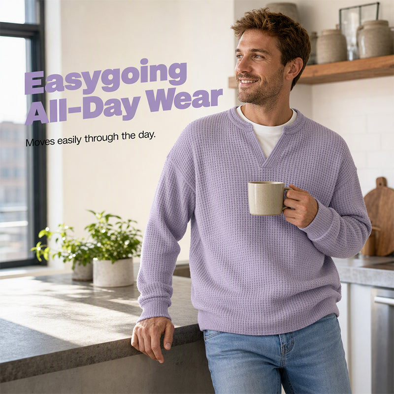 ⏰ Last Day 69% Off 🔥Layered Comfort Waffle Tee