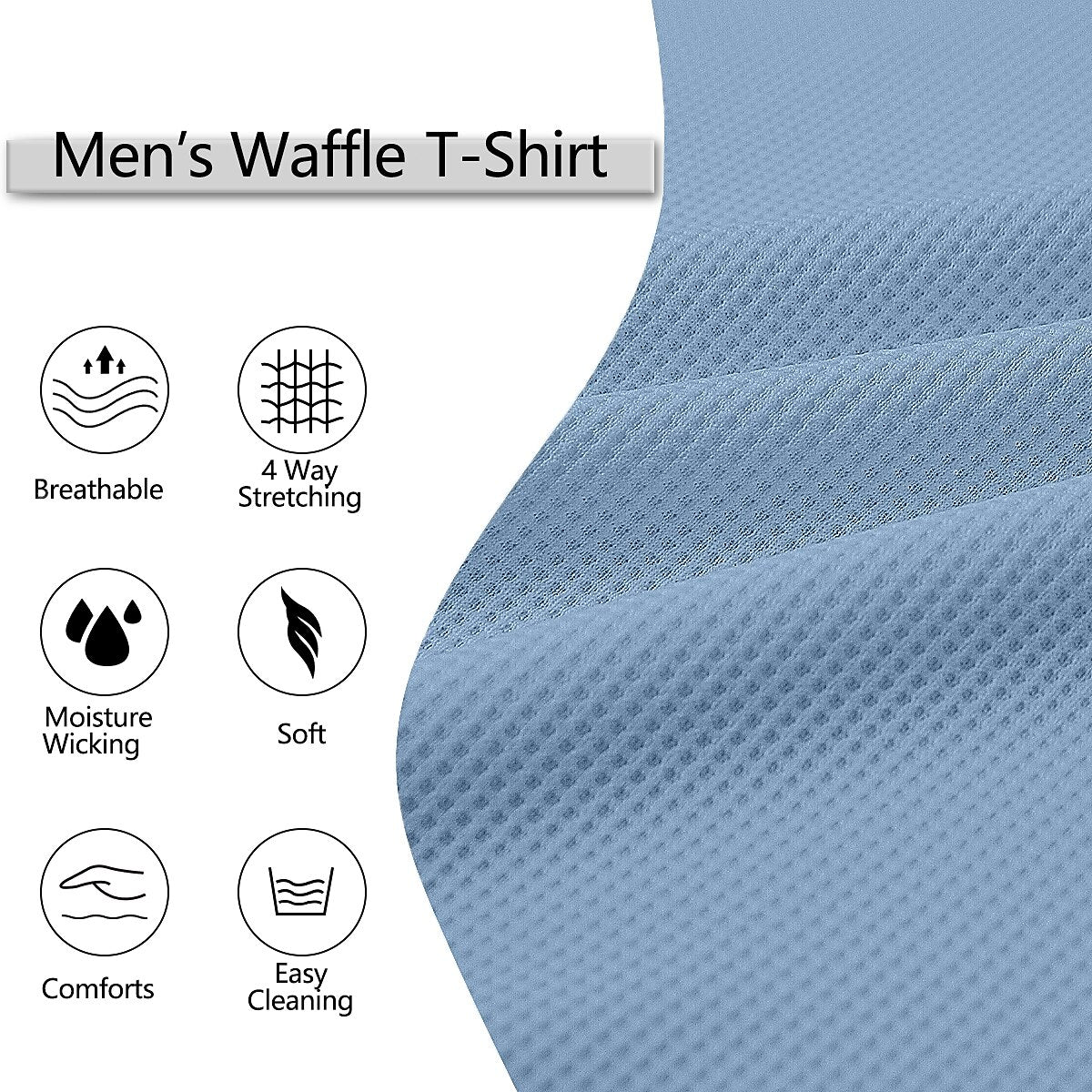 Men's Half Zipped Waffle Polo Shirt in Dark Grey Texture Detail