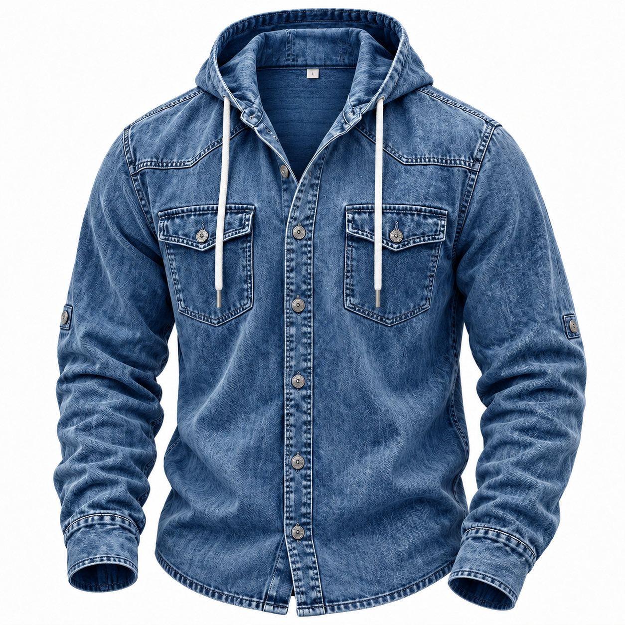 Vintage Washed Hooded Western Shirt