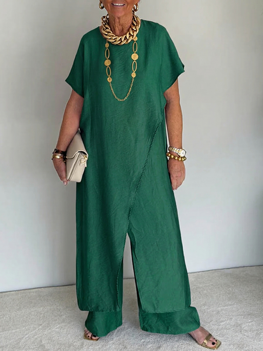 Cozy Loose-fit Asymmetrical Design Two-piece Set