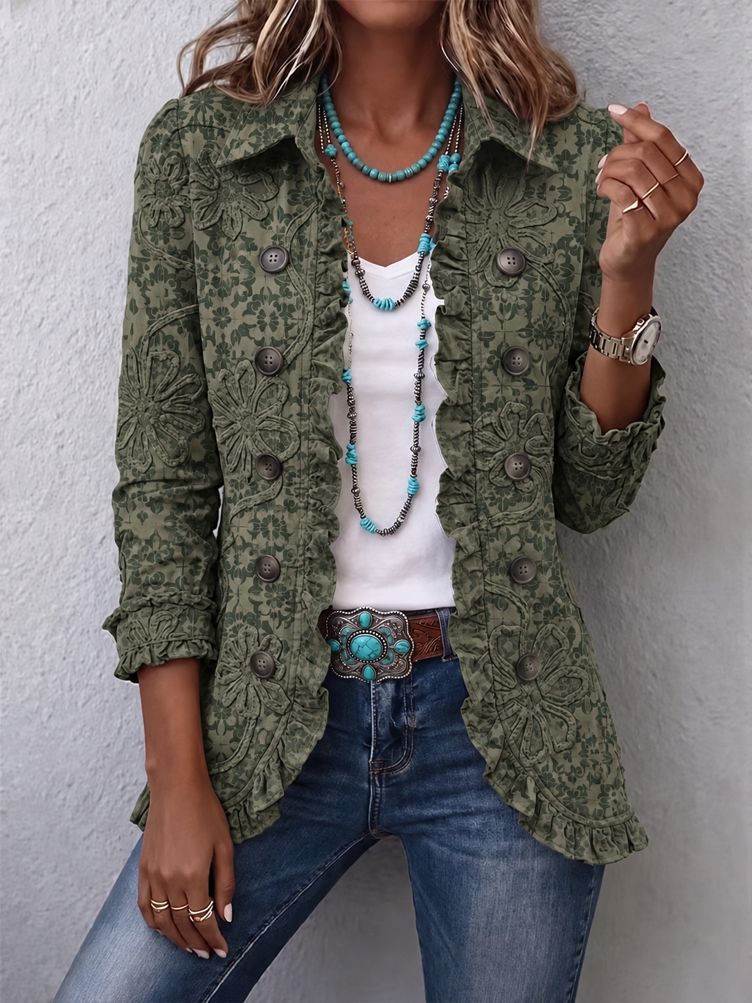 New Arrival🔥 Vintage Floral Bloom Button Jacket