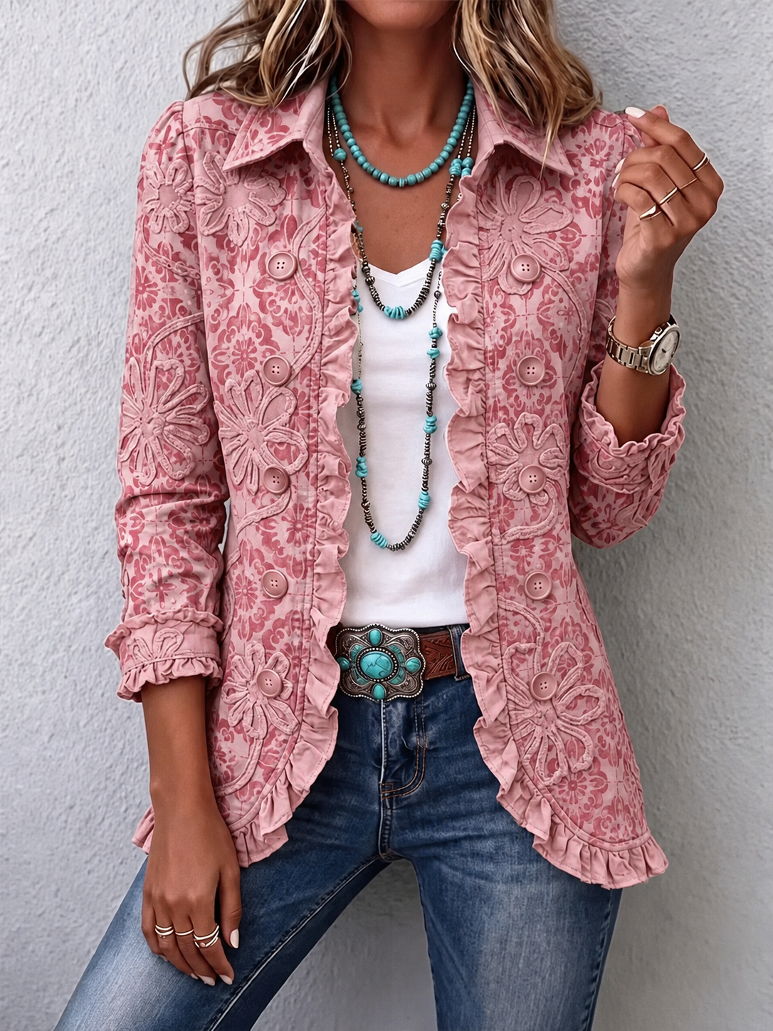 New Arrival🔥 Vintage Floral Bloom Button Jacket