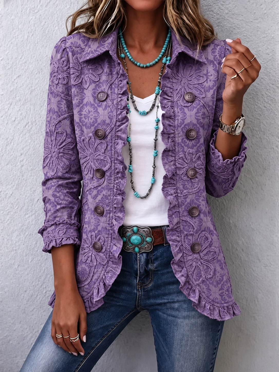 New Arrival🔥 Vintage Floral Bloom Button Jacket