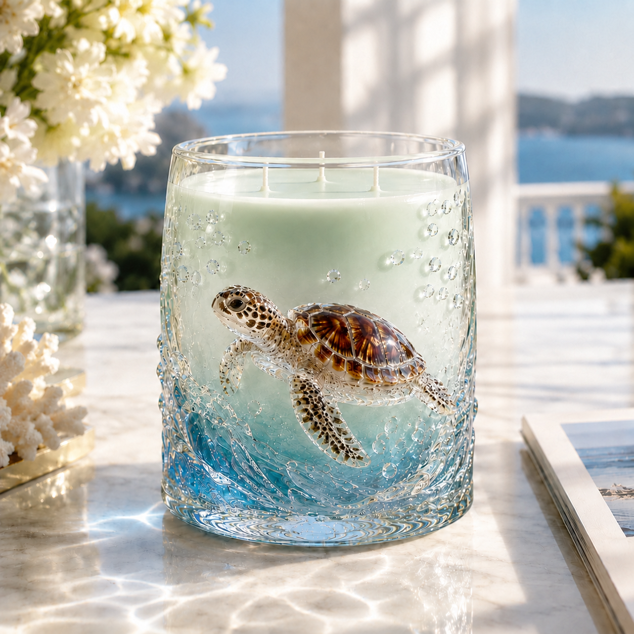 Ocean-inspired scented candles—crafted for moments of serenity.