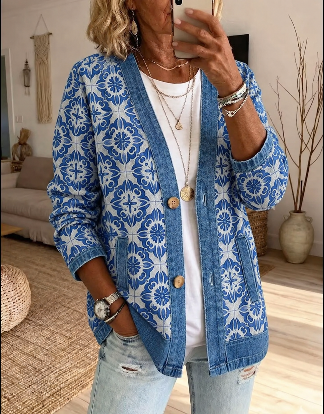🤲LAST DAY SAVE 49% ⏰Denim Cardigan For Women Classic Button Front Denim Jacket