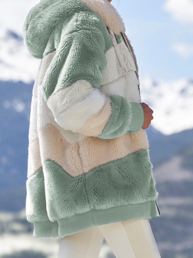 Clearance Sale🔥Limited-time 50% off🔥 Alessia Plush Hooded Zipper Coat