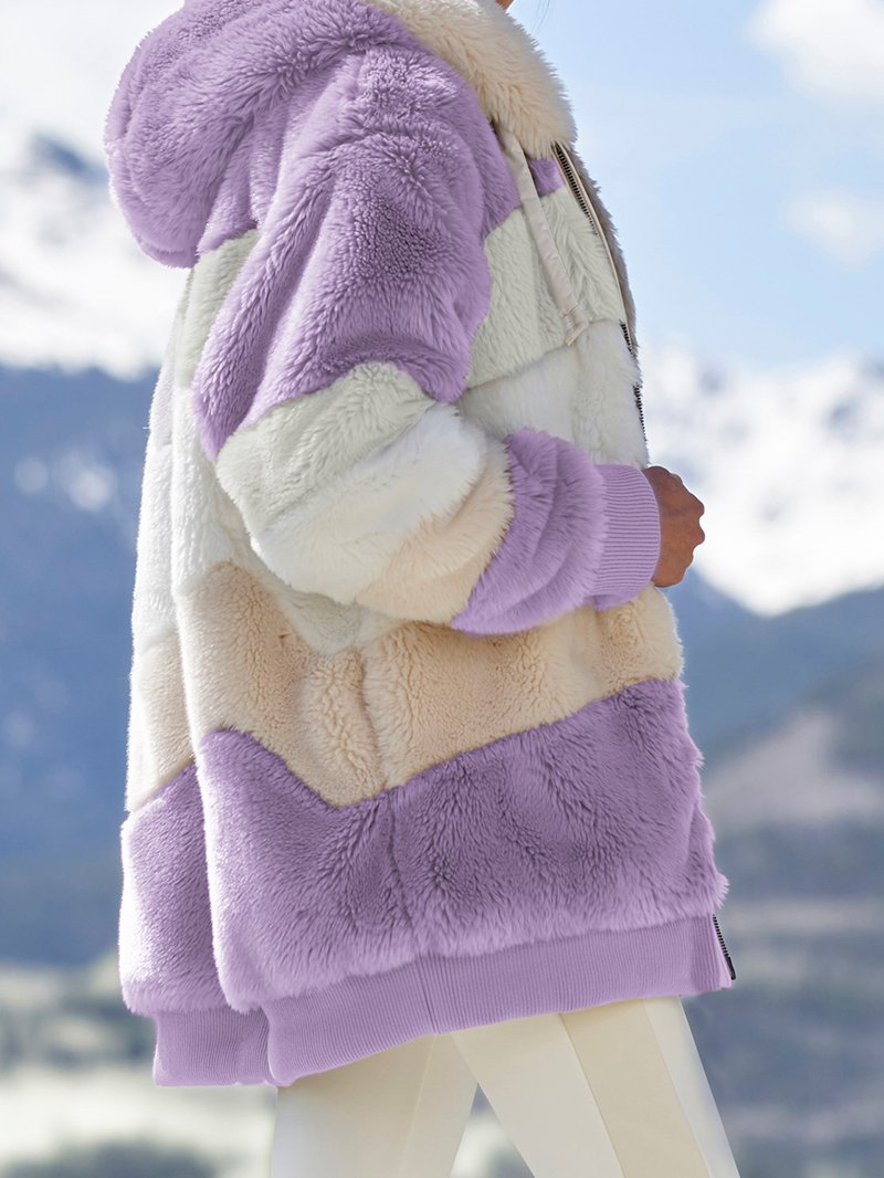 Clearance Sale🔥Limited-time 50% off🔥 Alessia Plush Hooded Zipper Coat