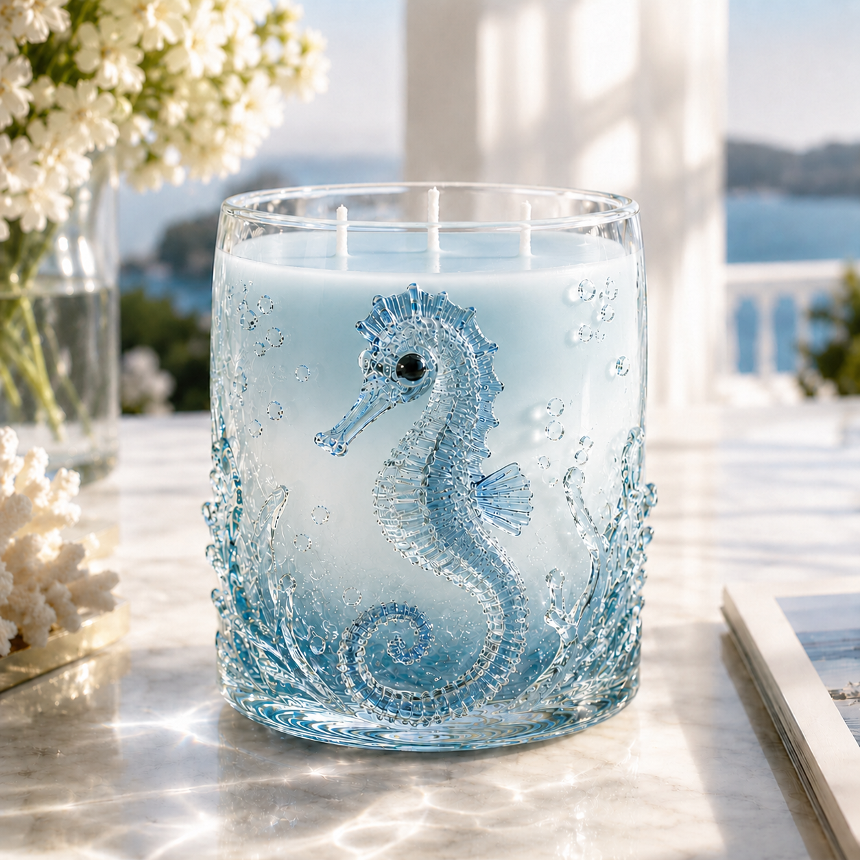 Ocean-inspired scented candles—crafted for moments of serenity.