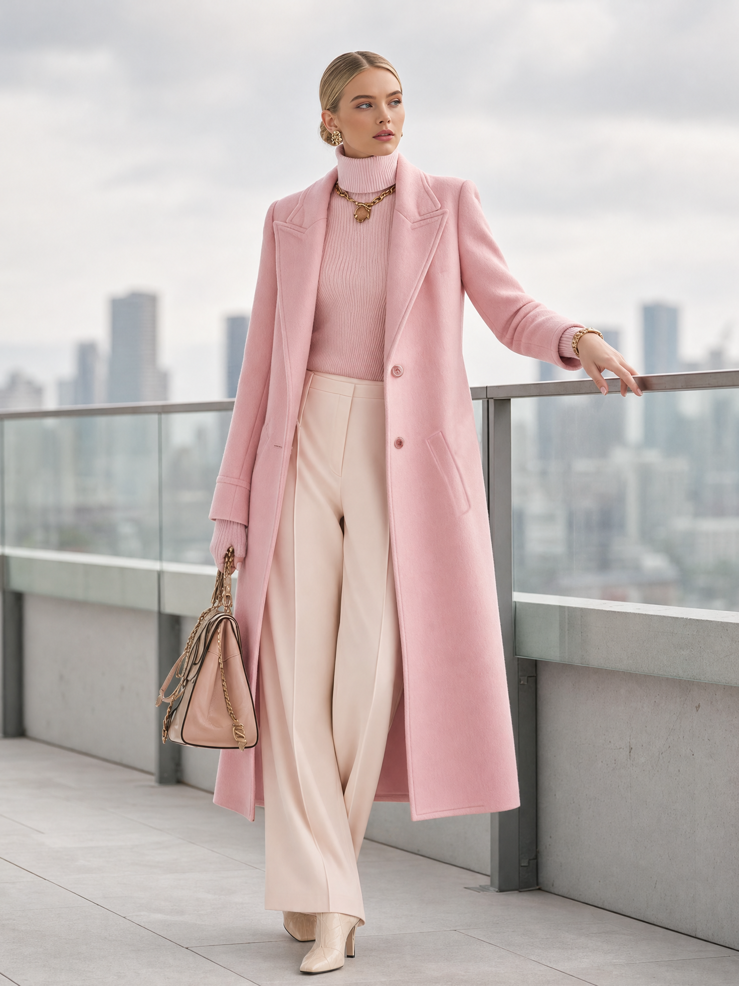 Pink coat front
