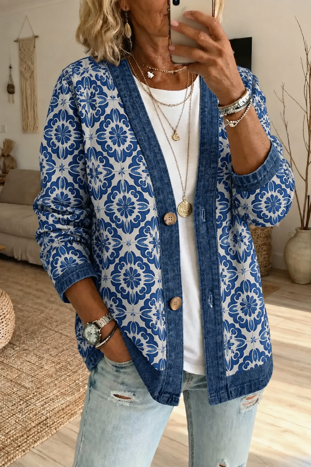 🤲LAST DAY SAVE 49% ⏰Denim Cardigan For Women Classic Button Front Denim Jacket