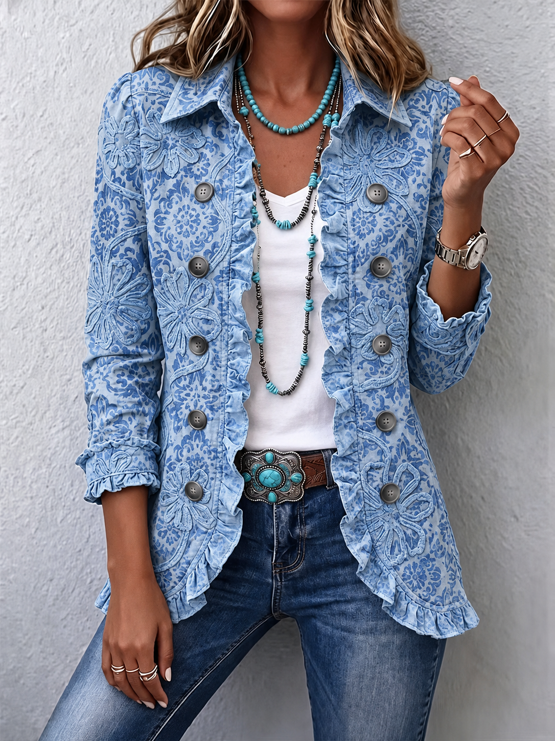 New Arrival🔥 Vintage Floral Bloom Button Jacket