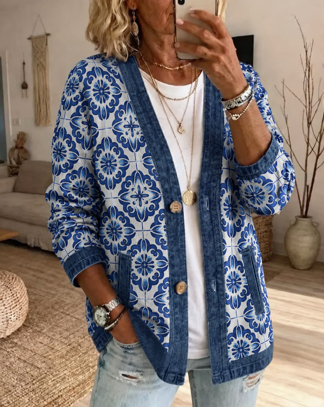 🤲LAST DAY SAVE 49% ⏰Denim Cardigan For Women Classic Button Front Denim Jacket