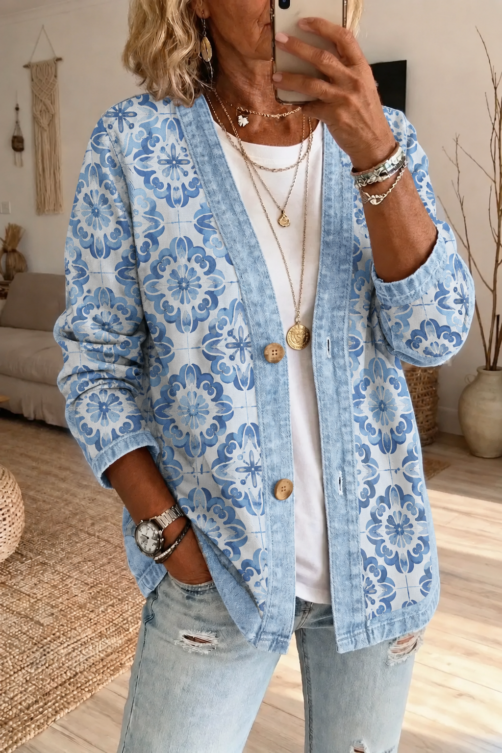 🤲LAST DAY SAVE 49% ⏰Denim Cardigan For Women Classic Button Front Denim Jacket