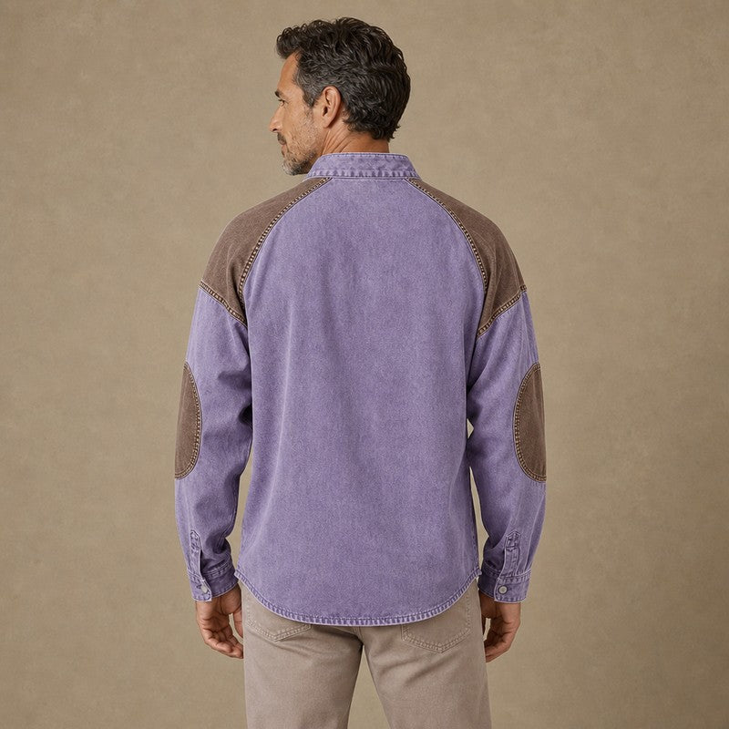Colorblock Vintage 100% Cotton Henley Shirt
