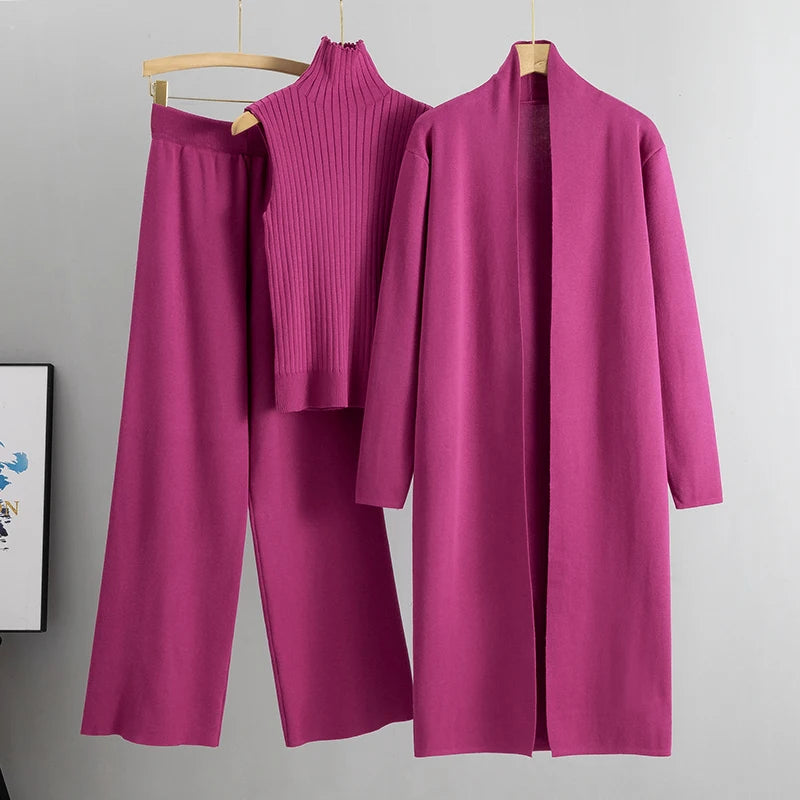 Elena 3-Piece Knitted Pant Set