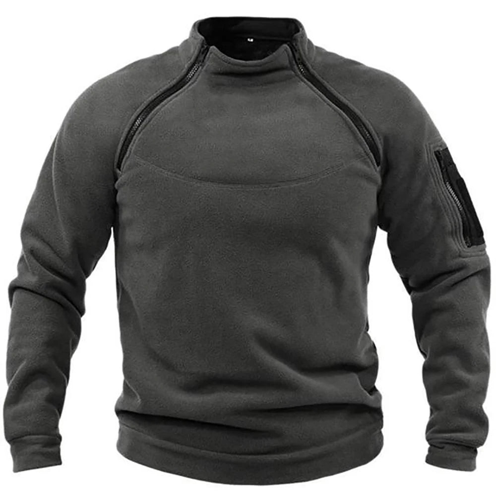 Tactical Fleece Hoodie - Windproof Thermal Pullover for Field & Range