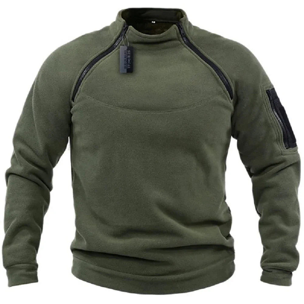 Tactical Fleece Hoodie - Windproof Thermal Pullover for Field & Range