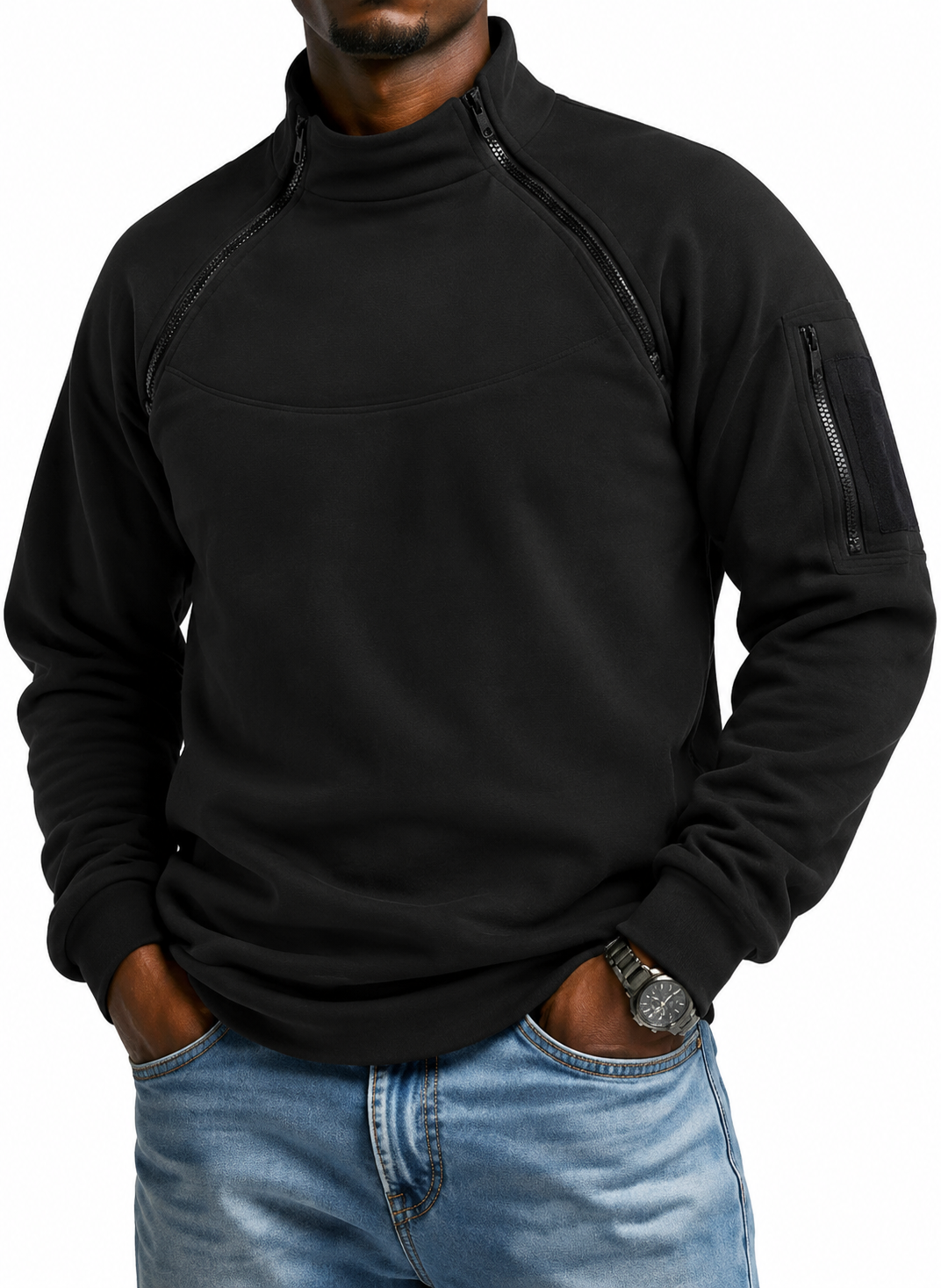 Tactical Fleece Hoodie - Windproof Thermal Pullover for Field & Range