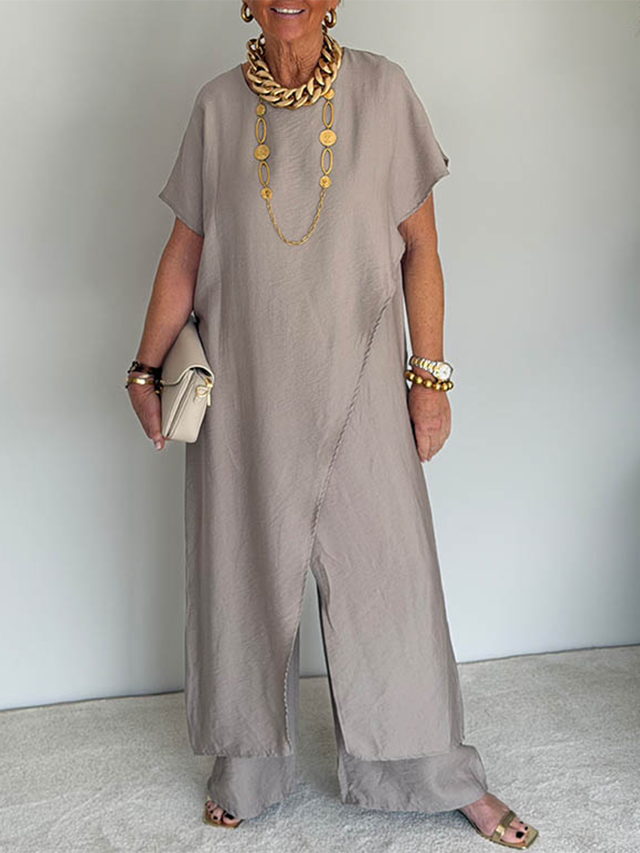 Cozy Loose-fit Asymmetrical Design Two-piece Set