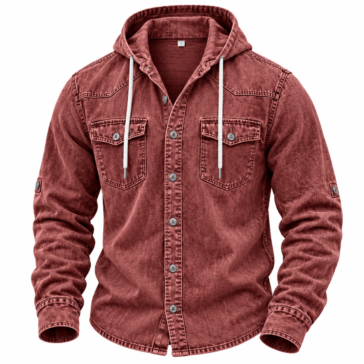 Vintage Washed Hooded Western Shirt