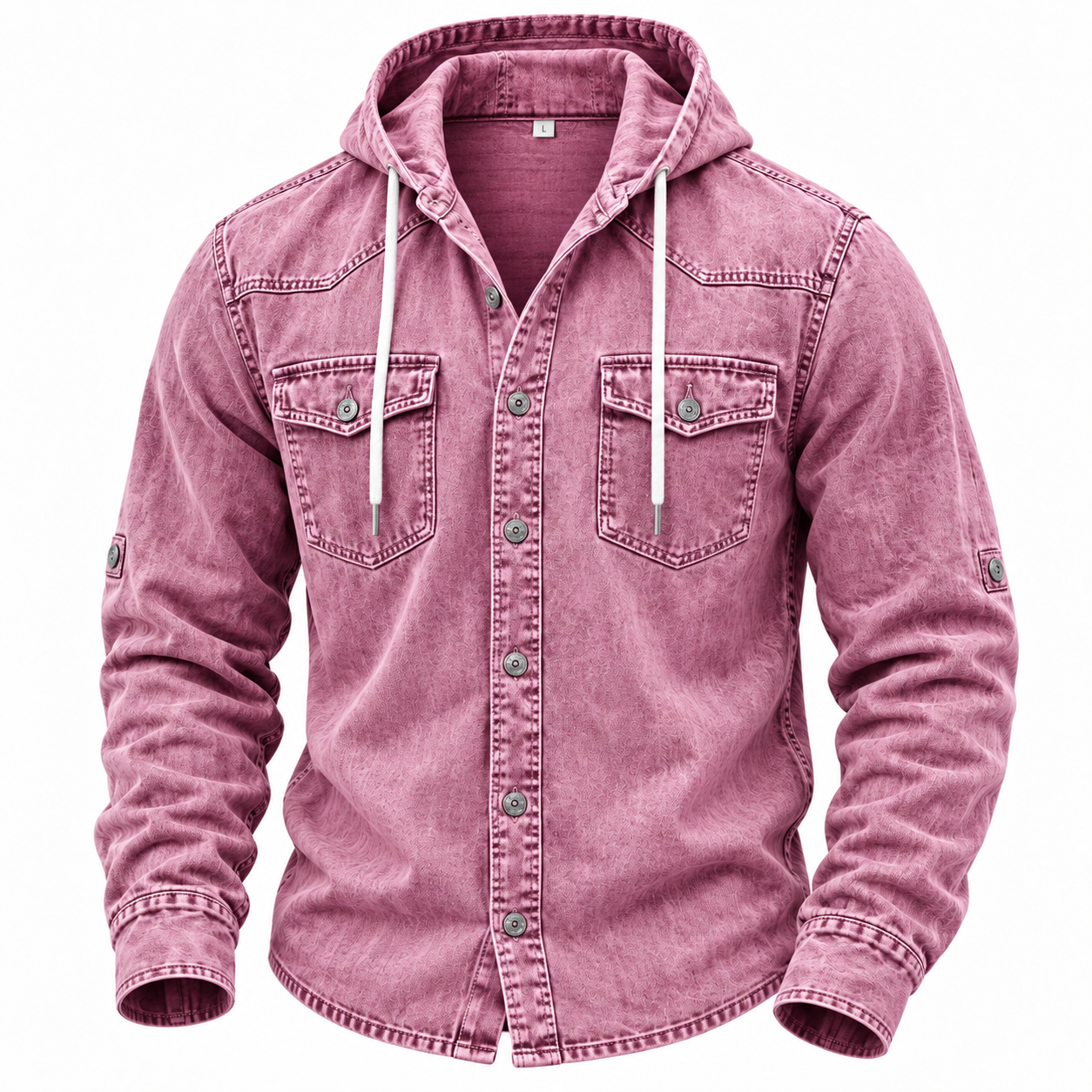 Vintage Washed Hooded Western Shirt