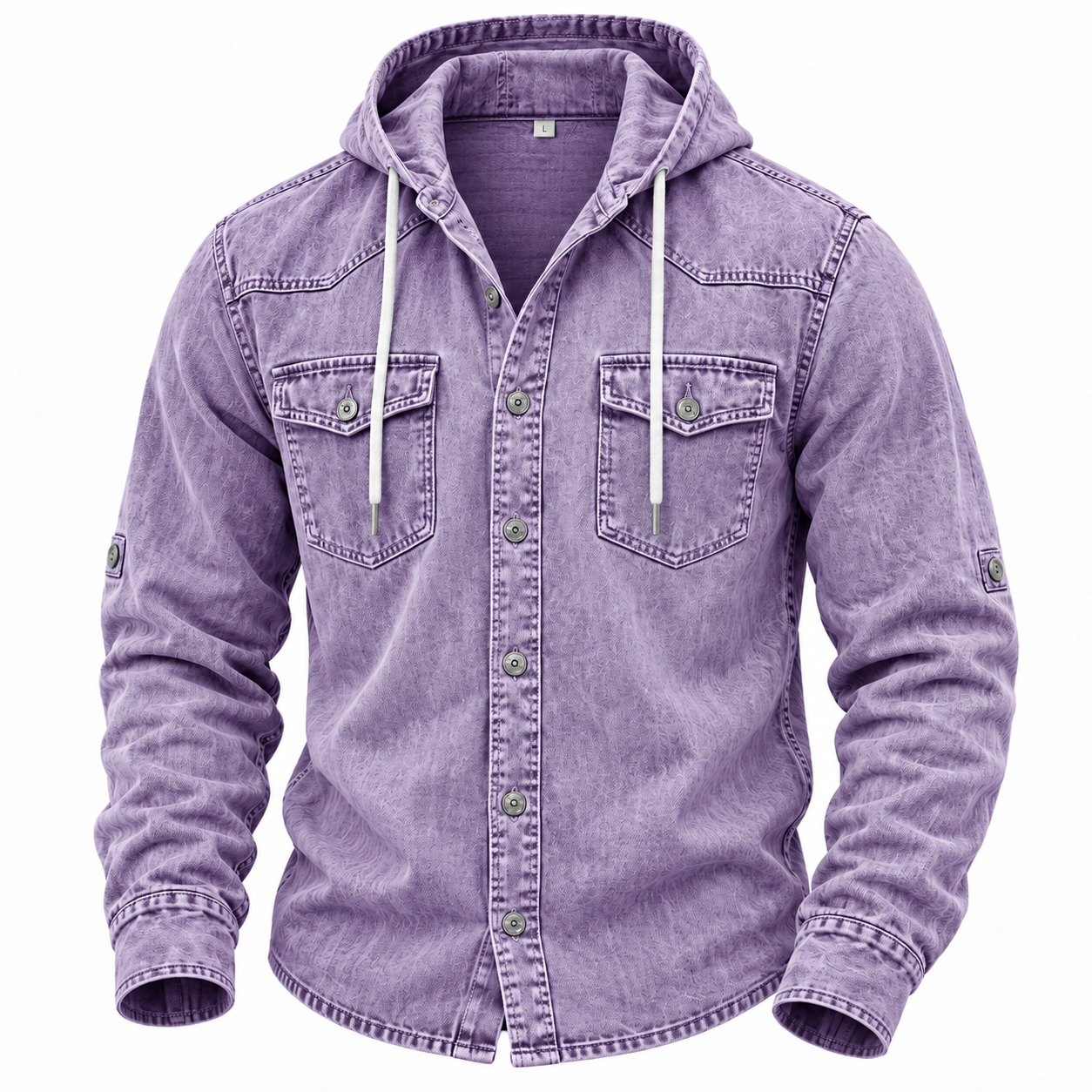 Vintage Washed Hooded Western Shirt