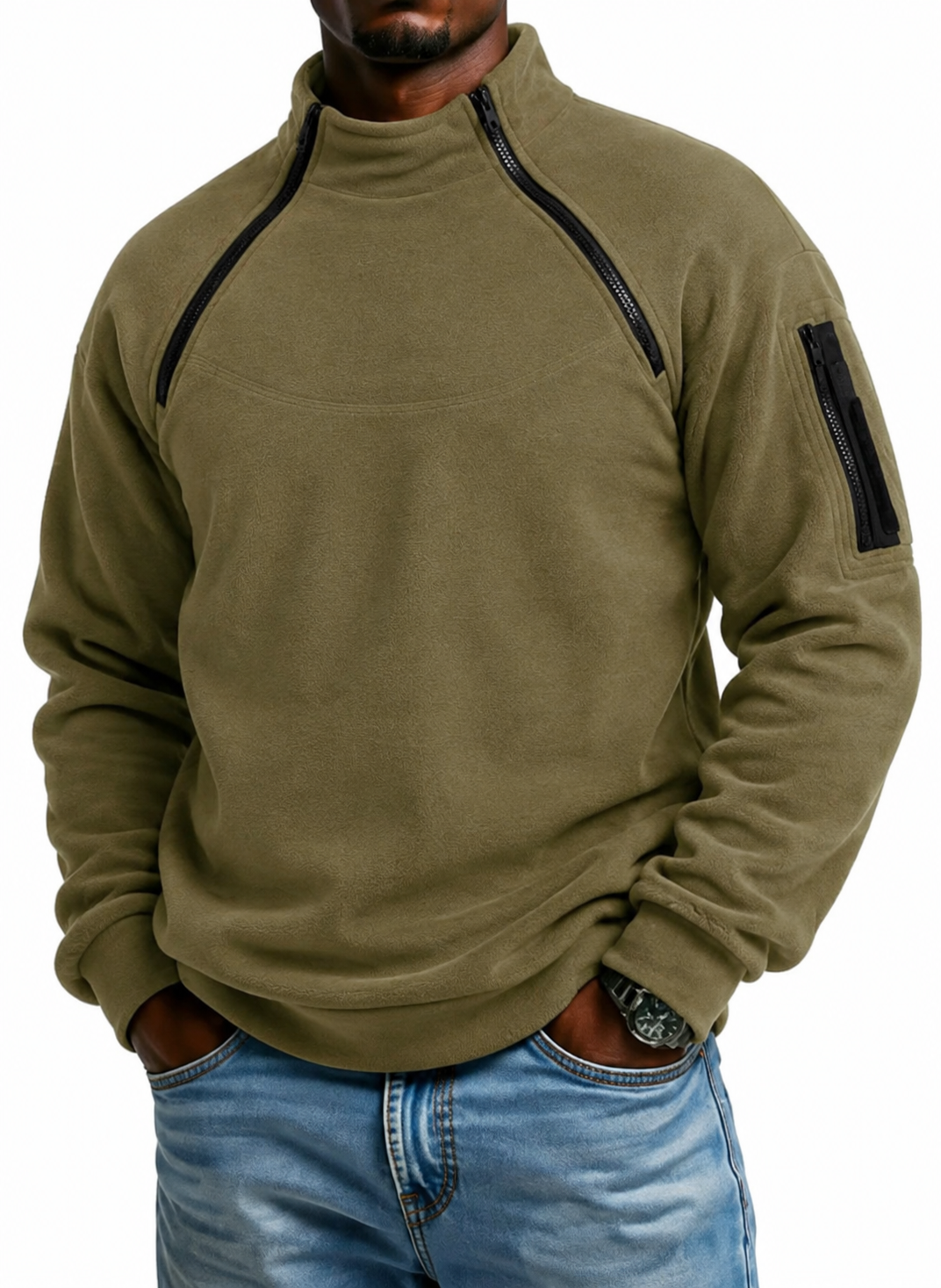Tactical Fleece Hoodie - Windproof Thermal Pullover for Field & Range