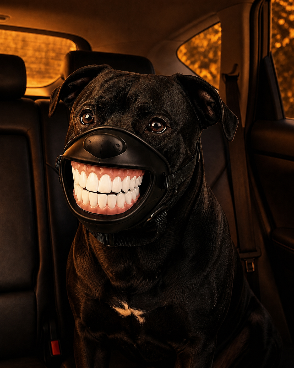 Funny Dog Smile Muzzle - Novelty Pet Accessory