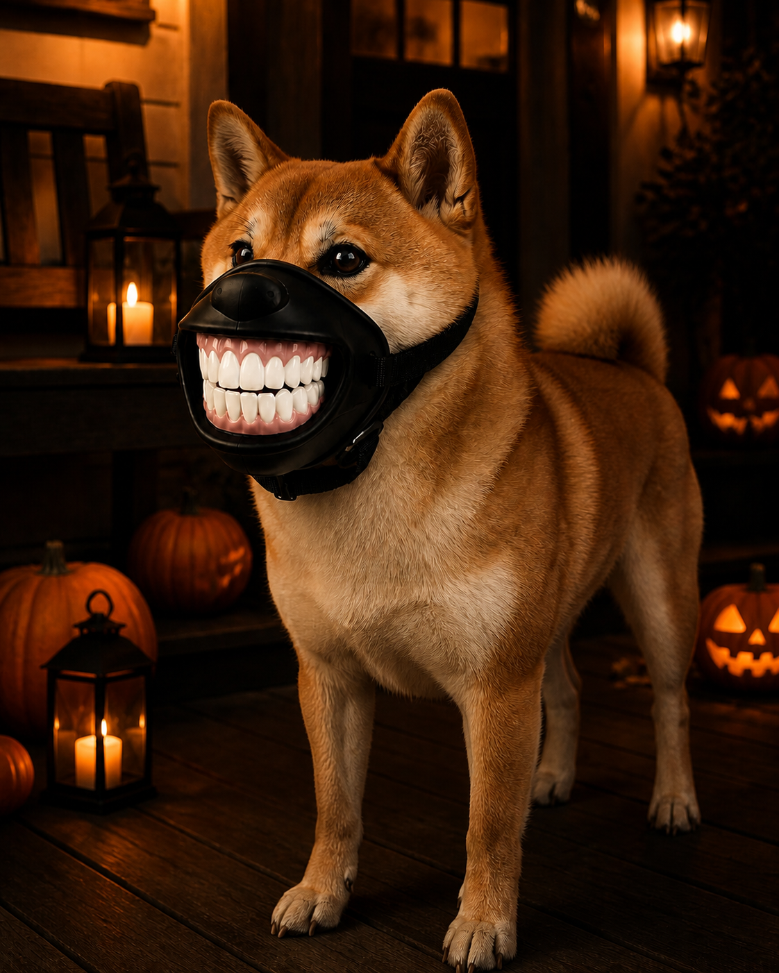 Funny Dog Smile Muzzle - Novelty Pet Accessory