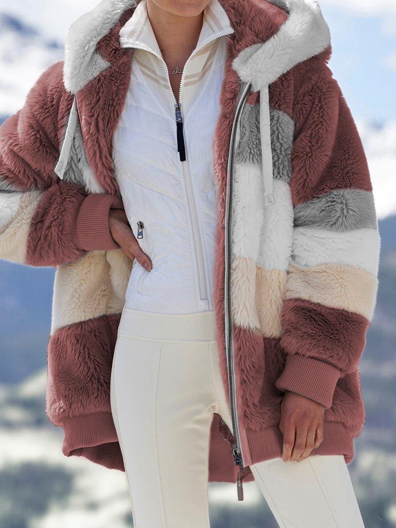 Clearance Sale🔥Limited-time 50% off🔥 Alessia Plush Hooded Zipper Coat