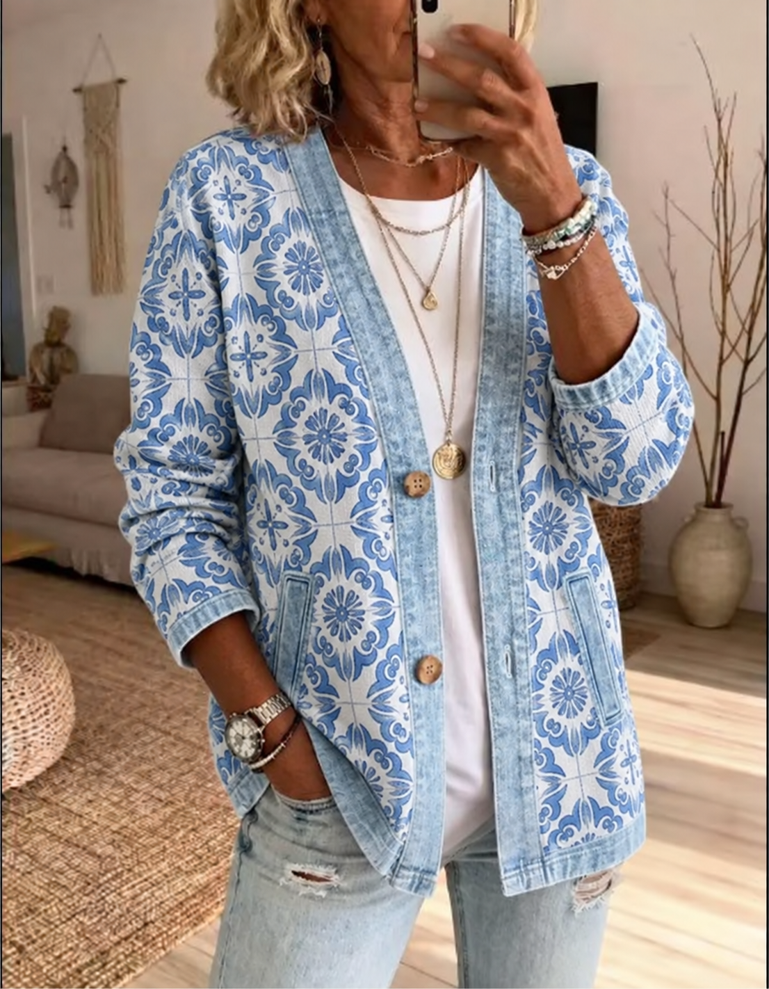 🤲LAST DAY SAVE 49% ⏰Denim Cardigan For Women Classic Button Front Denim Jacket