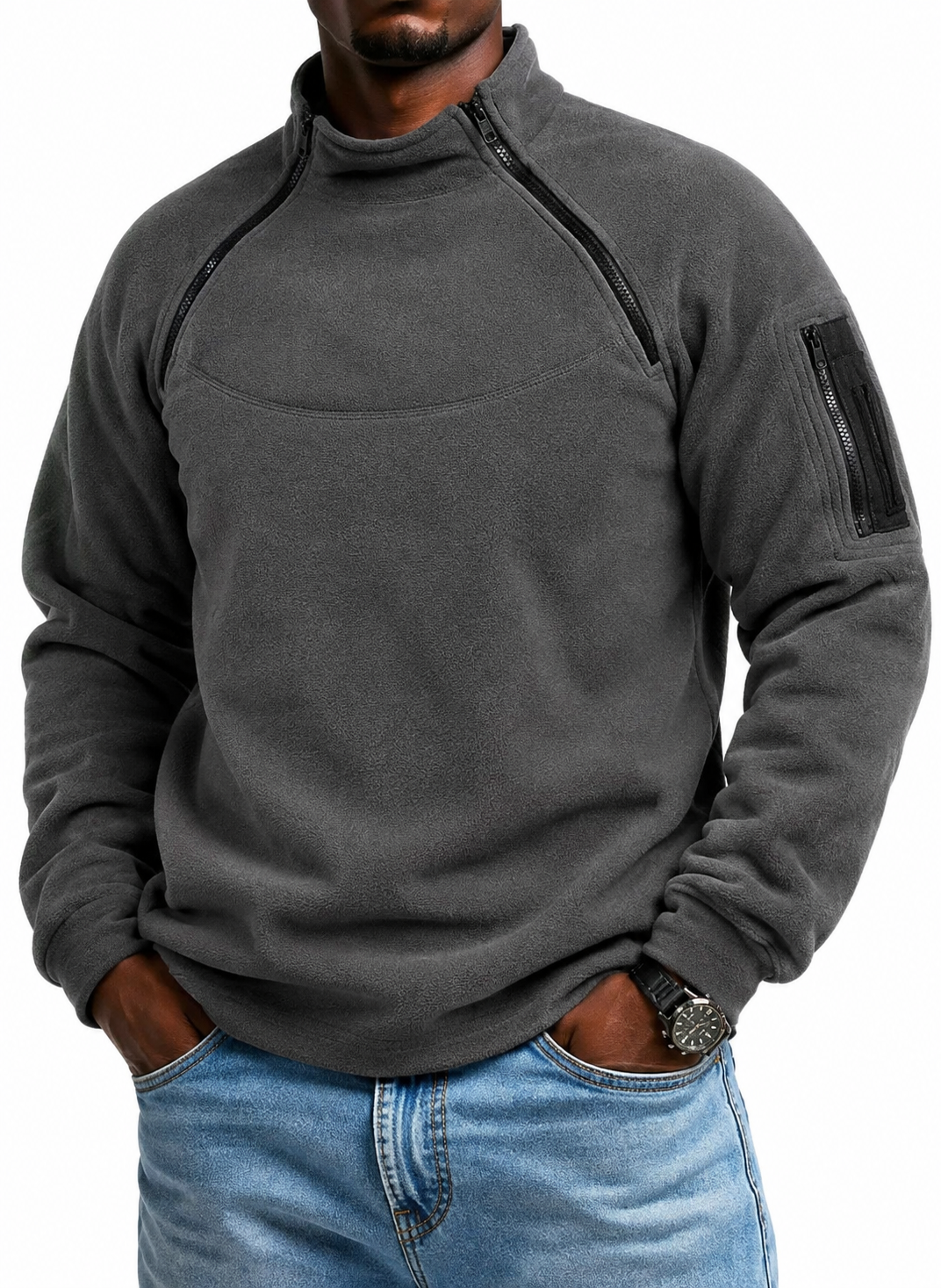 Tactical Fleece Hoodie - Windproof Thermal Pullover for Field & Range