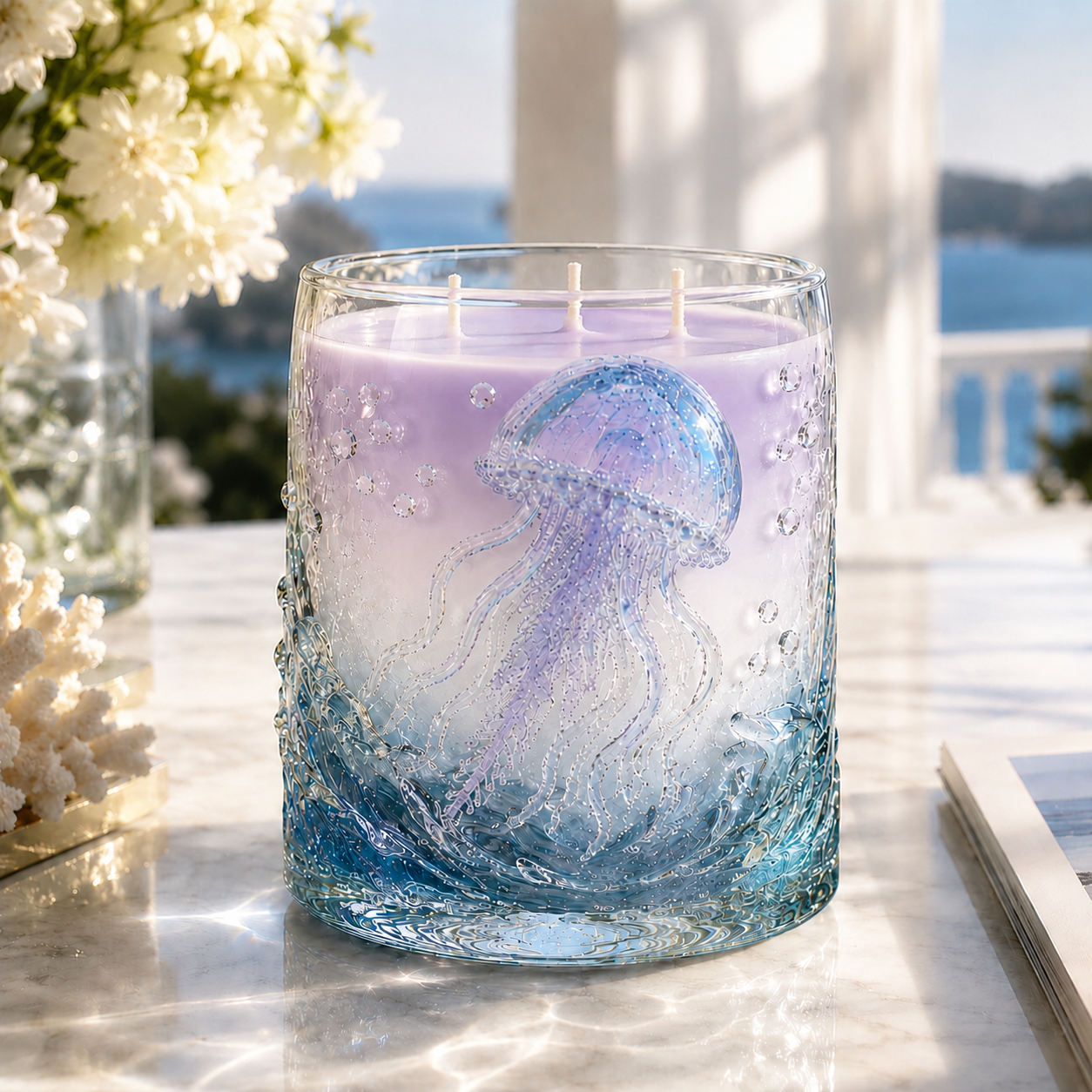 Ocean-inspired scented candles—crafted for moments of serenity.