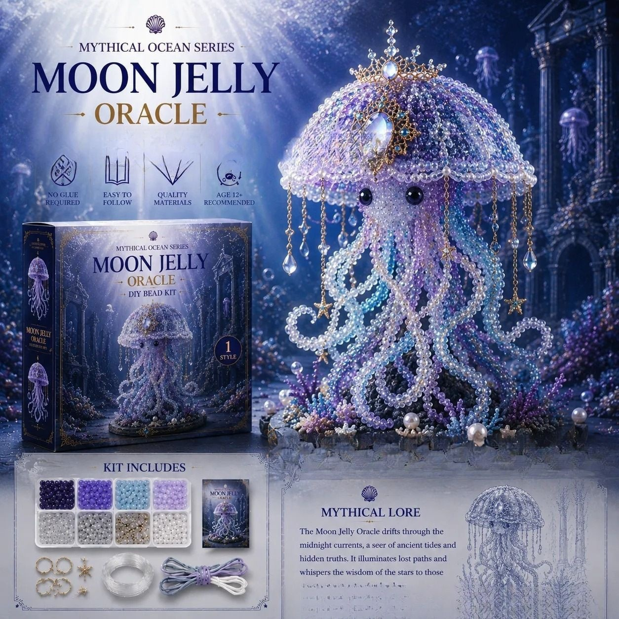 Mythical Ocean DIY Bead Kit Moon Jelly style product image