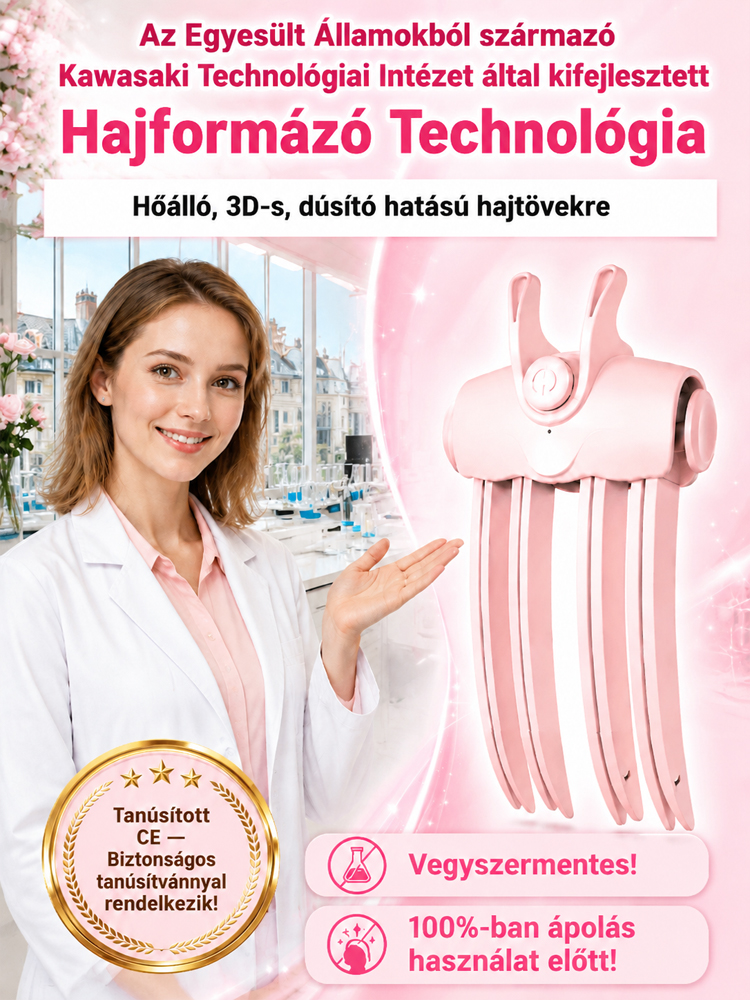 3D Elektromos Hajdúsító Kefe | Azonnali Hajtőemelés & Szalon Volumen (-50%)