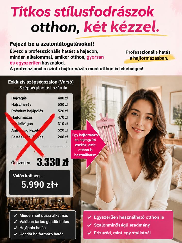 3D Elektromos Hajdúsító Kefe | Azonnali Hajtőemelés & Szalon Volumen (-50%)