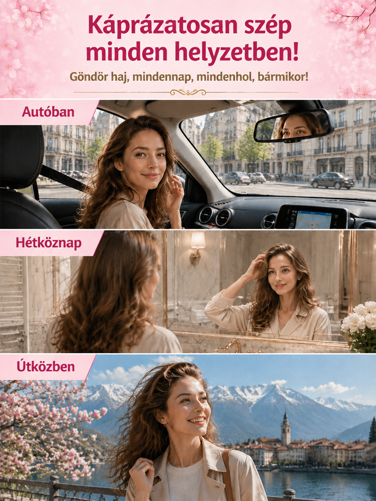 3D Elektromos Hajdúsító Kefe | Azonnali Hajtőemelés & Szalon Volumen (-50%)
