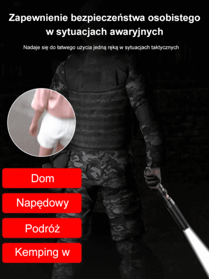Taktyczna Latarka Ratunkowa ze Zbijakiem do Szyb | Płatność przy odbiorze! -80%