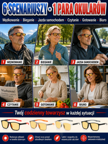 Inteligentne Okulary do Czytania z Autofokusem i Filtrem Niebieskiego Światła (50% Taniej)