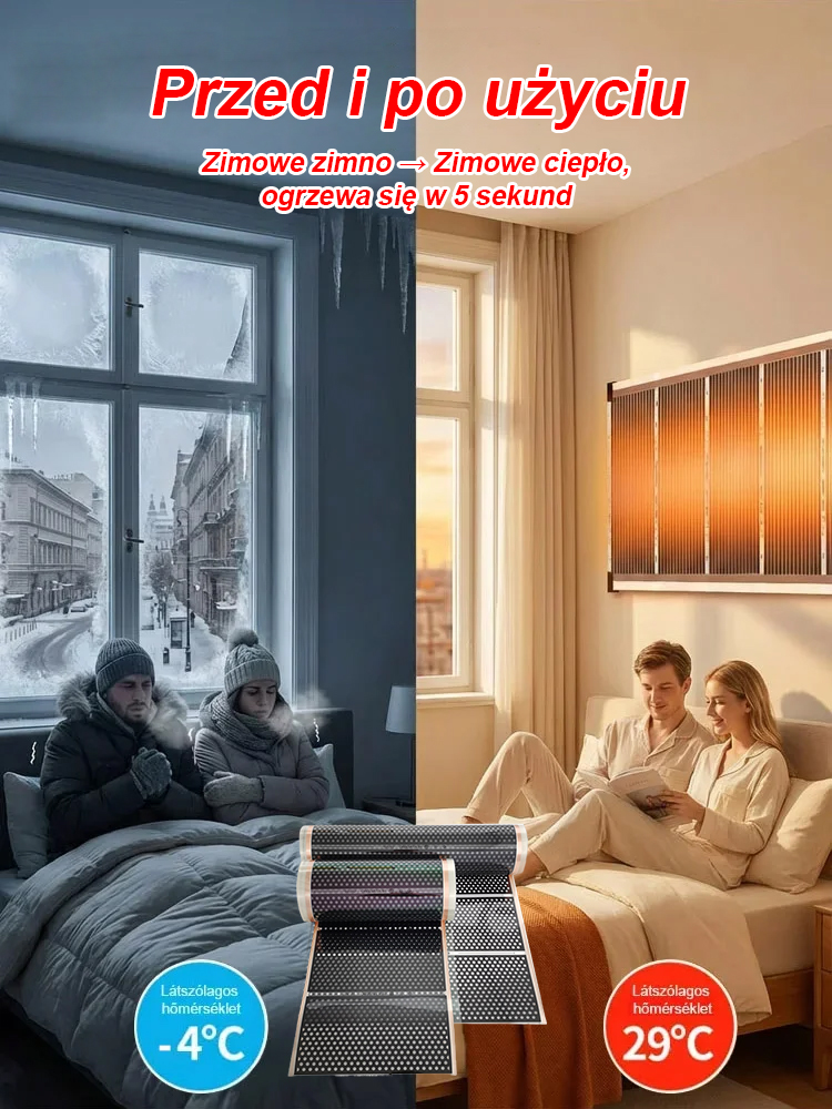 Grafenowy Grzejnik Ścienny | Szybkie Grzanie 3s | -50%