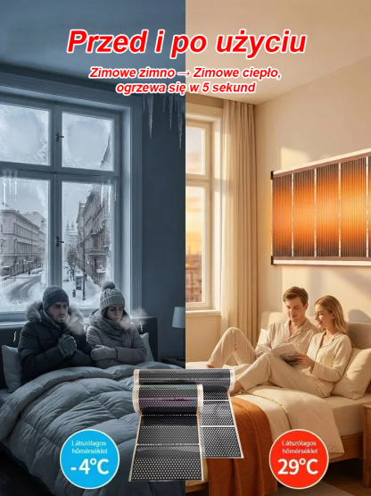 Grafenowy Grzejnik Ścienny | Szybkie Grzanie 3s | -50%
