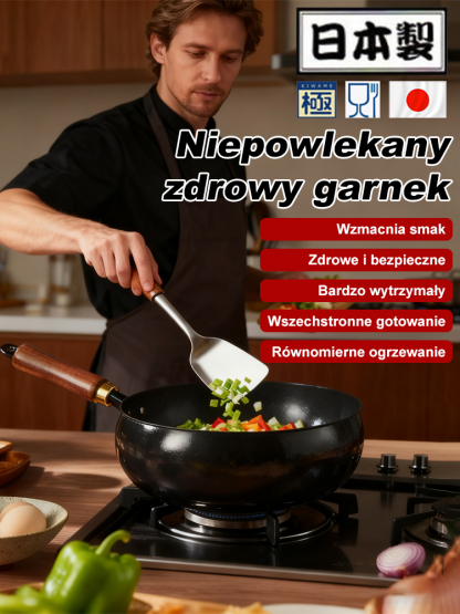 Tradycyjna Patelnia Żelazna Wok | Na Płytę Indukcyjną (-40%)
