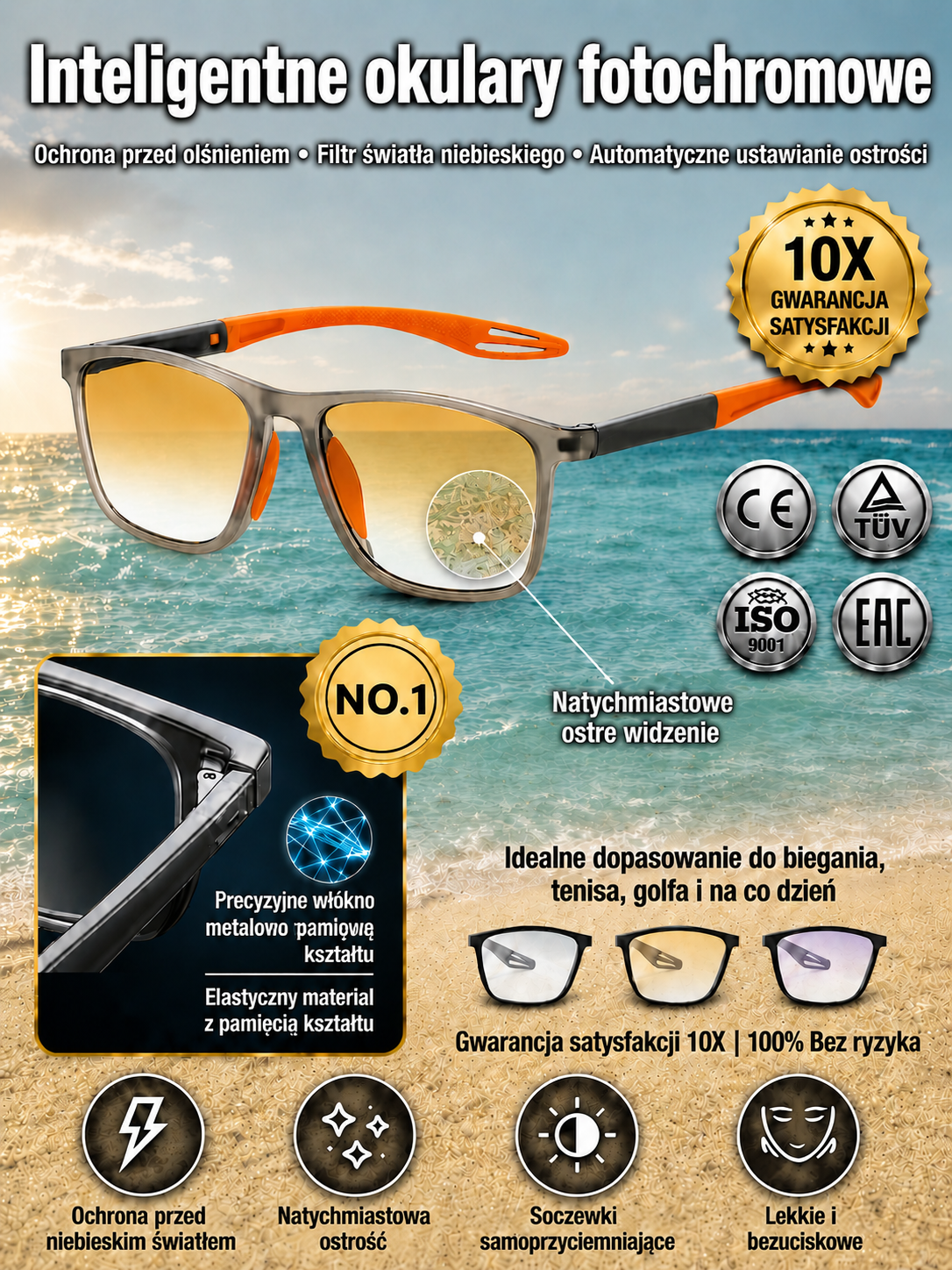Niezniszczalne Okulary z Filtrem Światła Niebieskiego -50%
