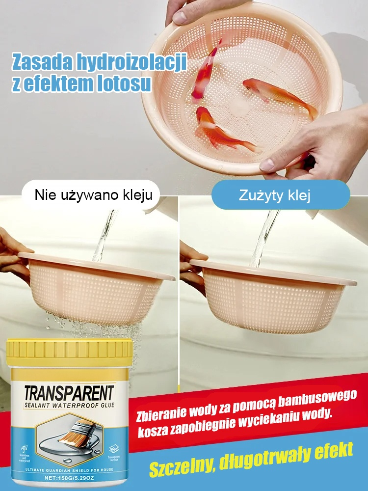 Bezbarwny Uszczelniacz Wodoodporny – Błyskawiczna Naprawa Przecieków Bez Kucia [Zestaw Promocyjny] -75%